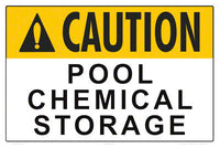 Pool Chemical Storage Caution Sign - 18 x 12 Inches on Heavy-Duty Aluminum