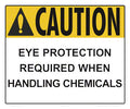 Eye Protection Required Caution Sign - 12 x 10 Inches on Heavy-Duty Aluminum