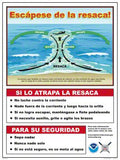 USLA Rip Currents Sign in Spanish - 18 x 24 Inches on Heavy-Duty Dibond Aluminum