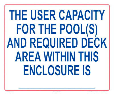 Pool Deck Load Capacity Aluminum Sign - 12x10 Inch