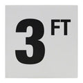 3 FT Ceramic Skid Resistant Tile Depth Marker 8 Inch x 8 Inch with 6 Inch Lettering