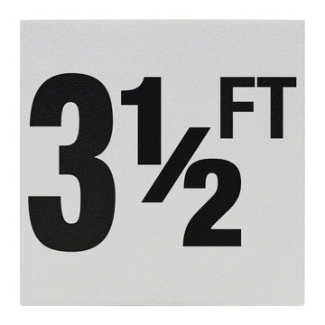 3 1/2 FT Ceramic Skid Resistant Tile Depth Marker 8 Inch x 8 Inch with 6 Inch Lettering