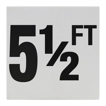 5 1/2 FT Ceramic Skid Resistant Tile Depth Marker 6 Inch x 6 Inch with 4 Inch Lettering