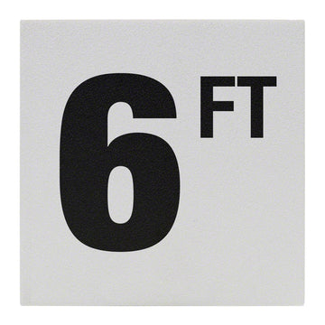 6 FT Ceramic Skid Resistant Tile Depth Marker 8 Inch x 8 Inch with 6 Inch Lettering