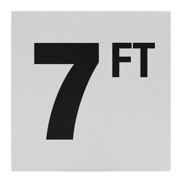 7 FT Ceramic Skid Resistant Tile Depth Marker 6 Inch x 6 Inch with 4 Inch Lettering