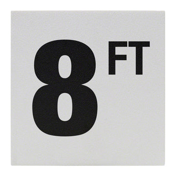 8 FT Ceramic Skid Resistant Tile Depth Marker 8 Inch x 8 Inch with 6 Inch Lettering