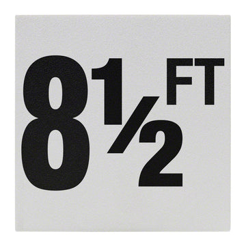 8 1/2 FT Ceramic Skid Resistant Tile Depth Marker 6 Inch x 6 Inch with 4 Inch Lettering