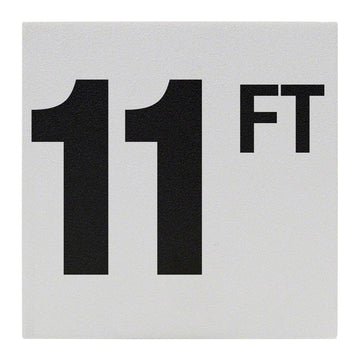 11 FT Ceramic Skid Resistant Tile Depth Marker 6 Inch x 6 Inch with 4 Inch Lettering