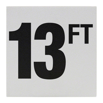 13 FT Ceramic Skid Resistant Tile Depth Marker 6 Inch x 6 Inch with 4 Inch Lettering