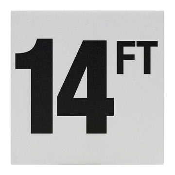 14 FT Ceramic Skid Resistant Tile Depth Marker 6 Inch x 6 Inch with 4 Inch Lettering