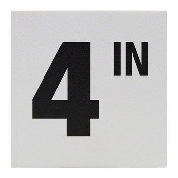 4 IN Ceramic Skid Resistant Tile Depth Marker 6 Inch x 6 Inch with 4 Inch Lettering