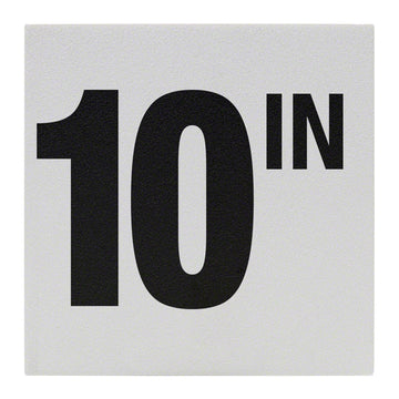 10 IN Ceramic Skid Resistant Tile Depth Marker 6 Inch x 6 Inch with 4 Inch Lettering
