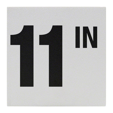 11 IN Ceramic Skid Resistant Tile Depth Marker 6 Inch x 6 Inch with 4 Inch Lettering