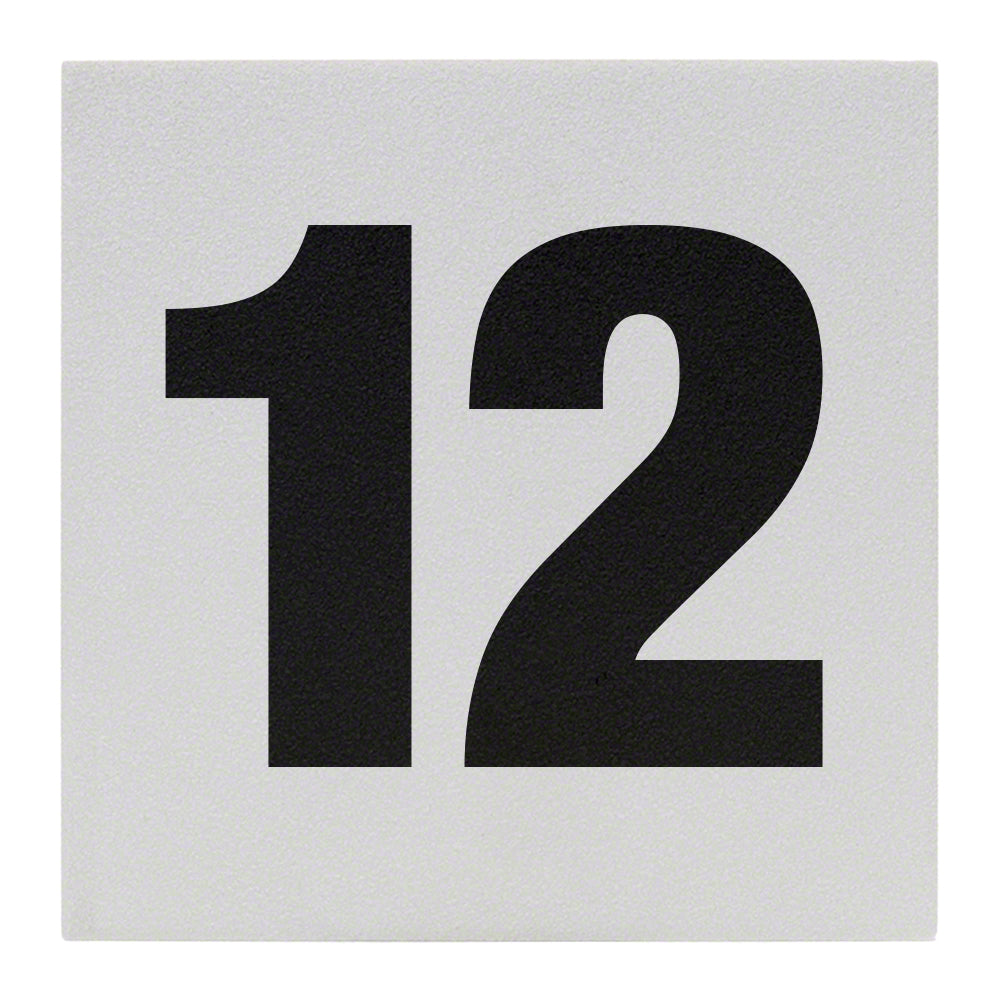 12 Ceramic Skid Resistant Tile Depth Marker 6 Inch x 6 Inch with 5 Inch Lettering