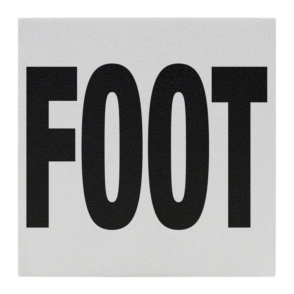 FOOT Message Ceramic Skid Resistant Tile Depth Marker 6 Inch x 6 Inch with 4 Inch Lettering