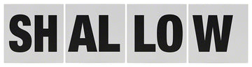 SHALLOW 4 Tile Message Ceramic Skid Resistant Tile Depth Marker 6 Inch x 6 Inch