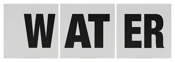WATER 3 Tile Message Ceramic Skid Resistant Tile Depth Marker 6 Inch x 6 Inch