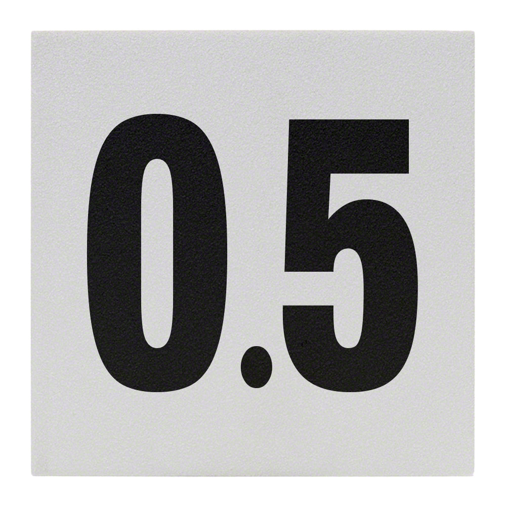 0.5 Ceramic Skid Resistant Tile Depth Marker 6 Inch x 6 Inch with 4 Inch Lettering