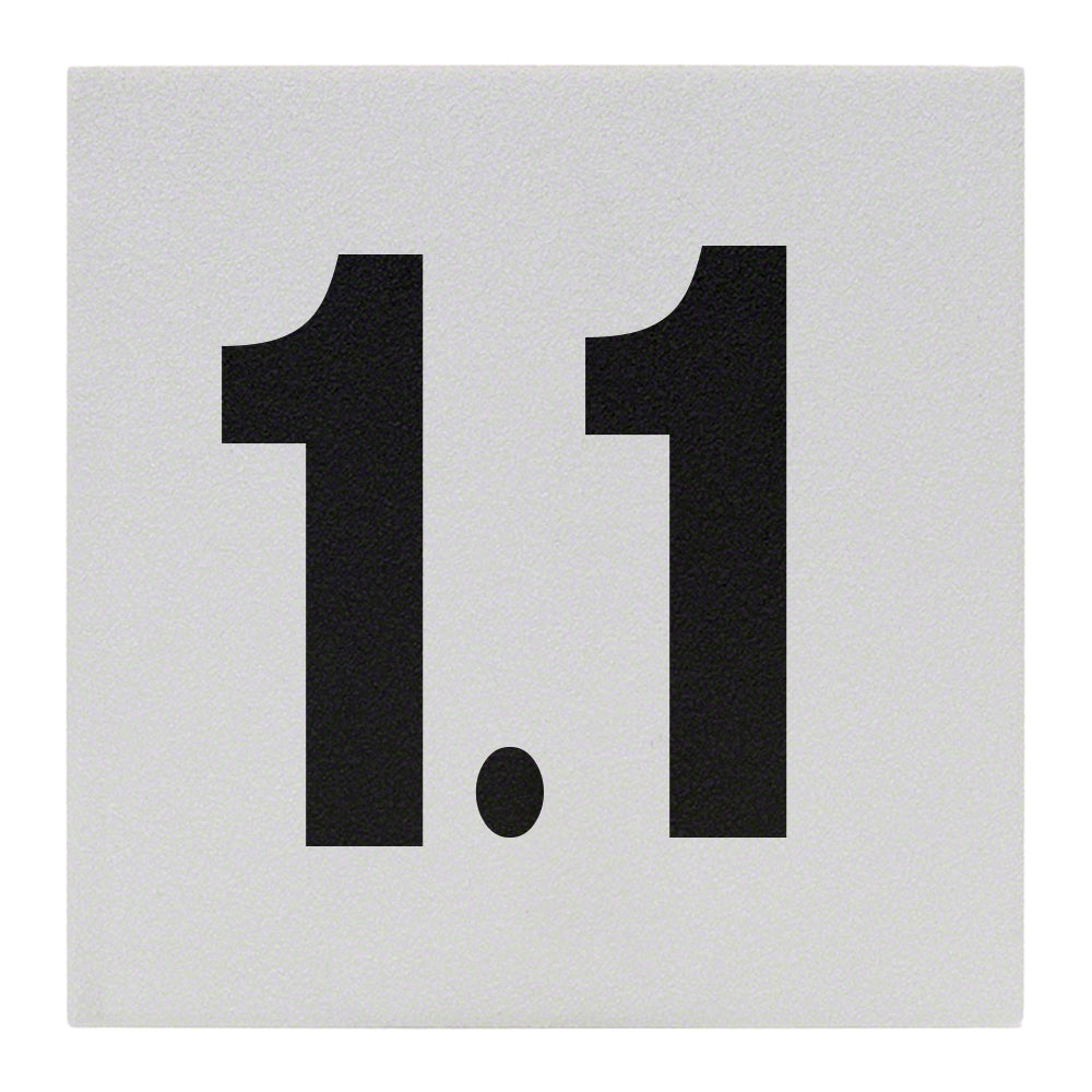 1.1 Ceramic Skid Resistant Tile Depth Marker 6 Inch x 6 Inch with 4 Inch Lettering