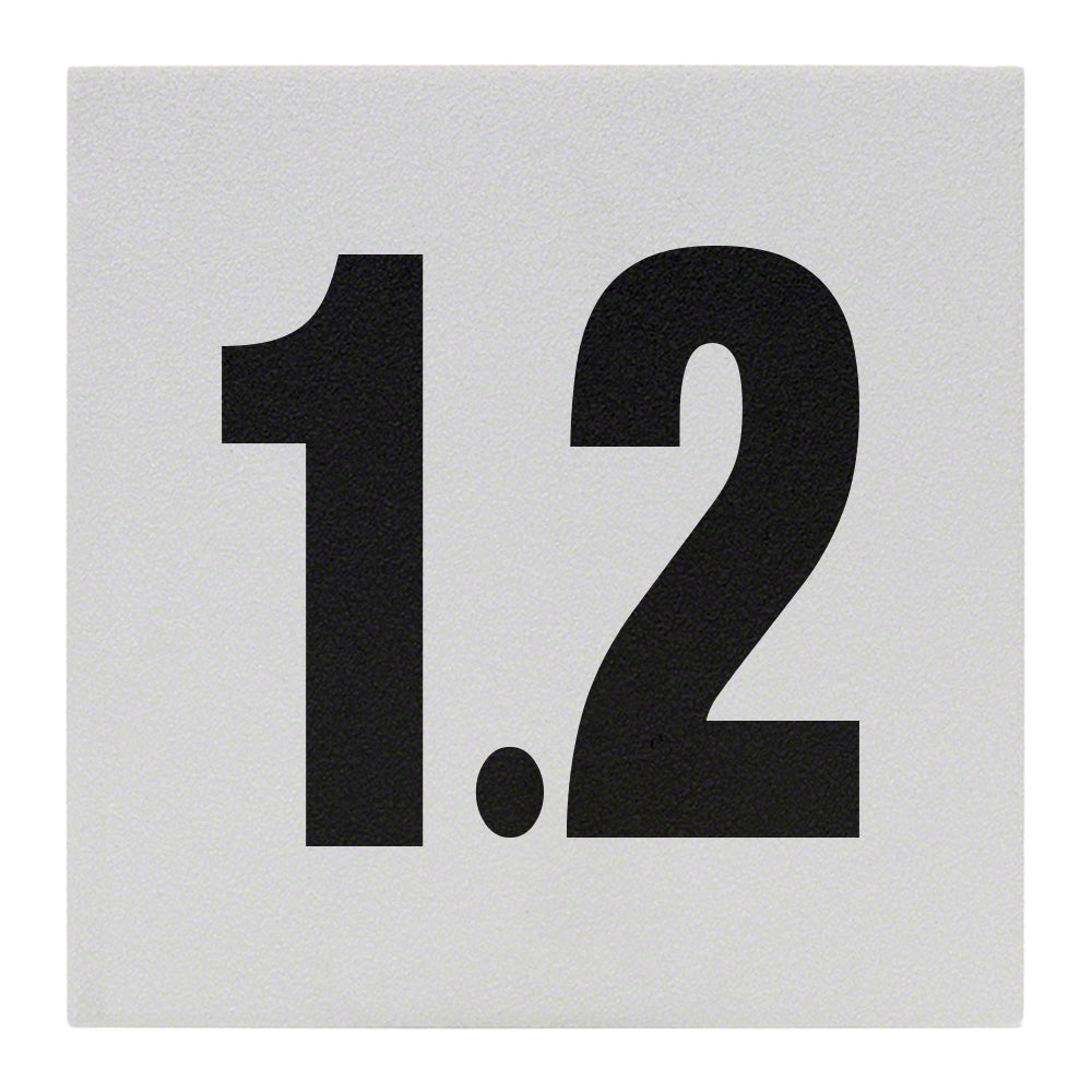 1.2 Ceramic Skid Resistant Tile Depth Marker 6 Inch x 6 Inch with 4 Inch Lettering