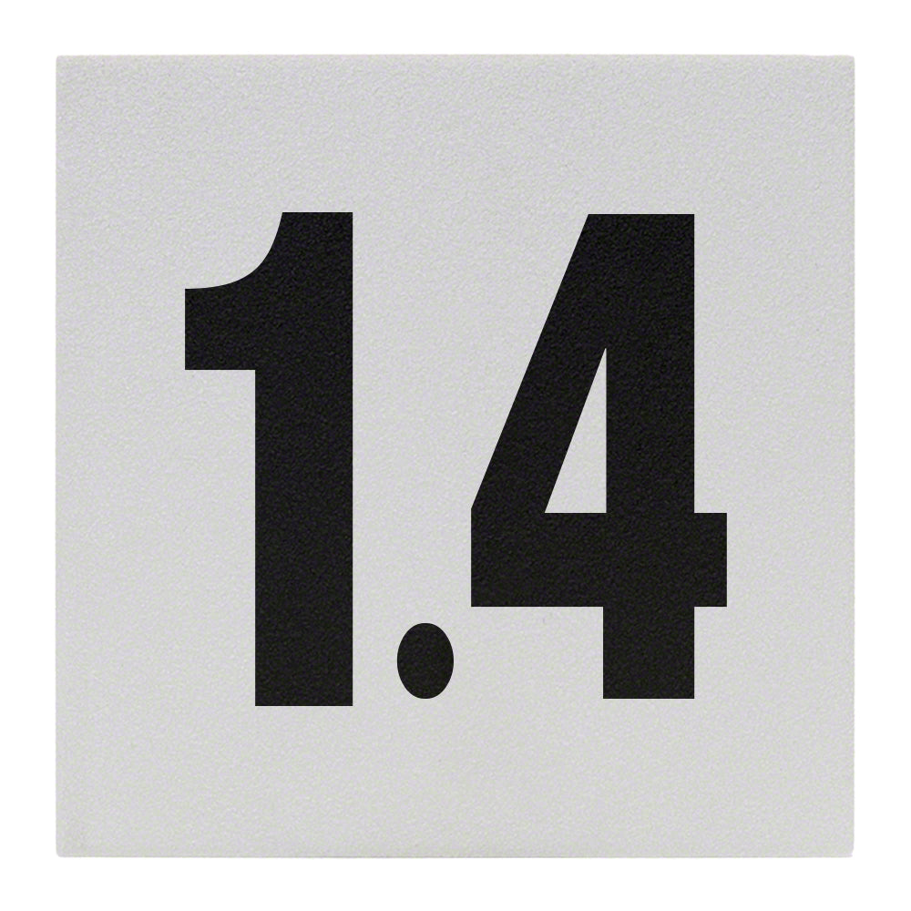 1.4 Ceramic Skid Resistant Tile Depth Marker 6 Inch x 6 Inch with 4 Inch Lettering