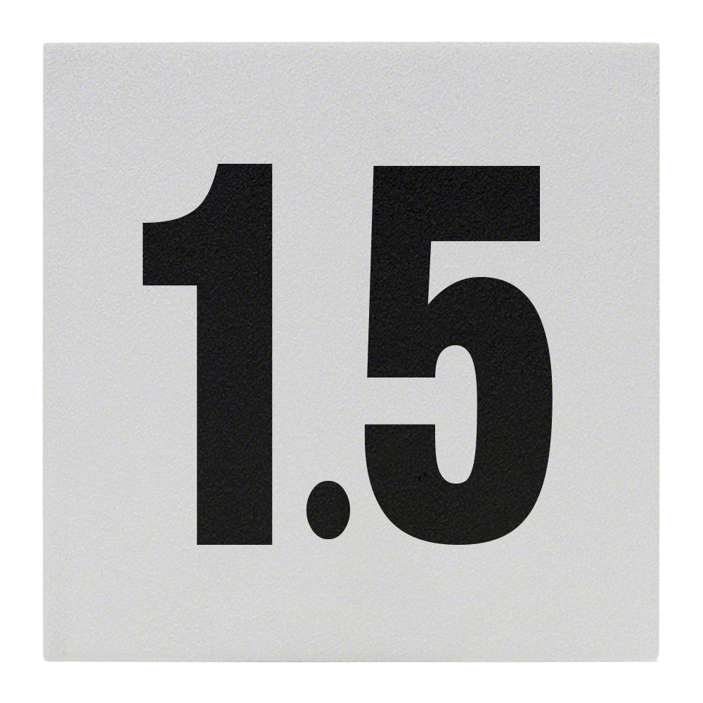 1.5 Ceramic Skid Resistant Tile Depth Marker 6 Inch x 6 Inch with 4 Inch Lettering