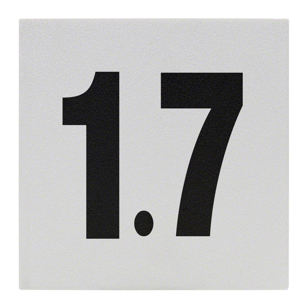 1.7 Ceramic Skid Resistant Tile Depth Marker 6 Inch x 6 Inch with 4 Inch Lettering