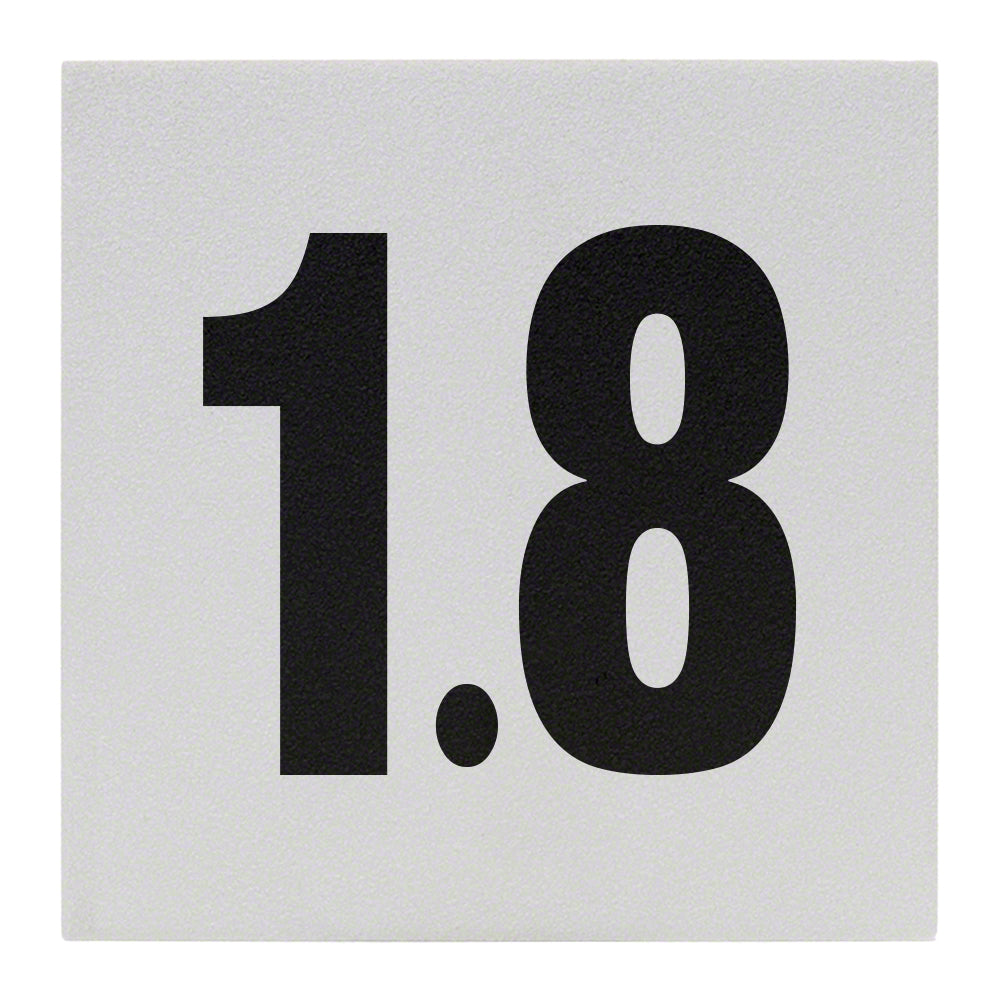 1.8 Ceramic Skid Resistant Tile Depth Marker 6 Inch x 6 Inch with 4 Inch Lettering