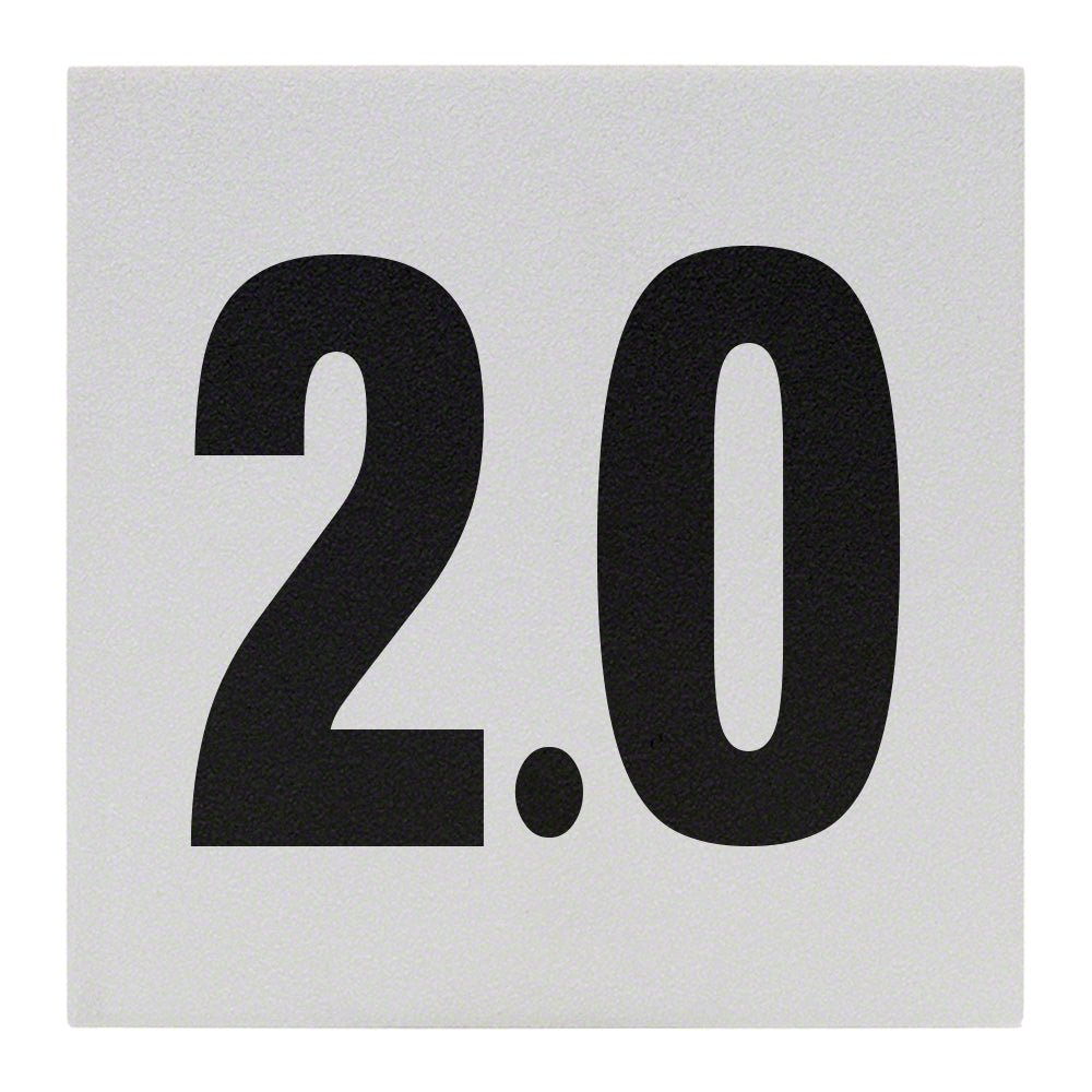 2.0 Ceramic Skid Resistant Tile Depth Marker 6 Inch x 6 Inch with 4 Inch Lettering