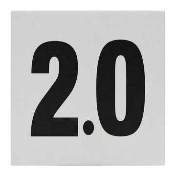 2.0 Ceramic Skid Resistant Tile Depth Marker 6 Inch x 6 Inch with 4 Inch Lettering