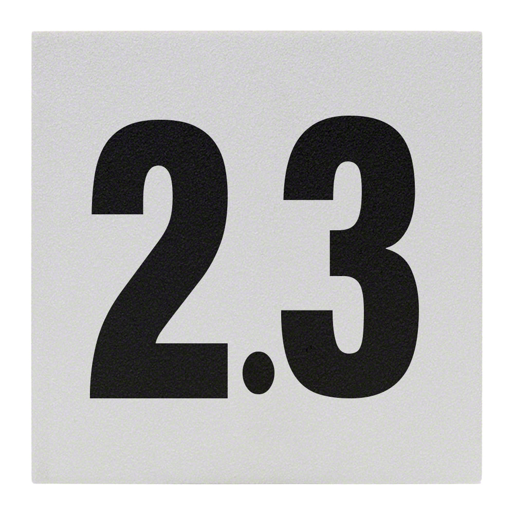 2.3 Ceramic Skid Resistant Tile Depth Marker 6 Inch x 6 Inch with 4 Inch Lettering