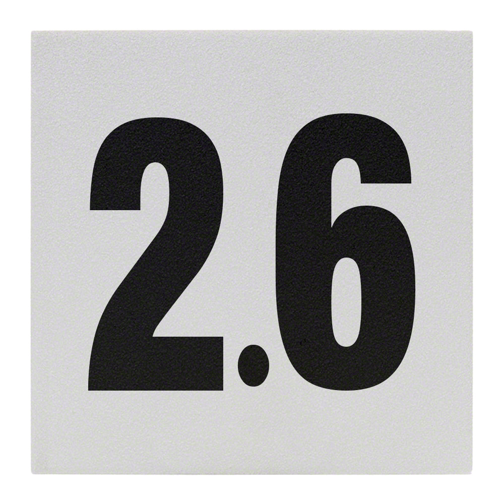 2.6 Ceramic Skid Resistant Tile Depth Marker 6 Inch x 6 Inch with 4 Inch Lettering