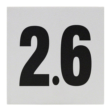 2.6 Ceramic Skid Resistant Tile Depth Marker 6 Inch x 6 Inch with 4 Inch Lettering