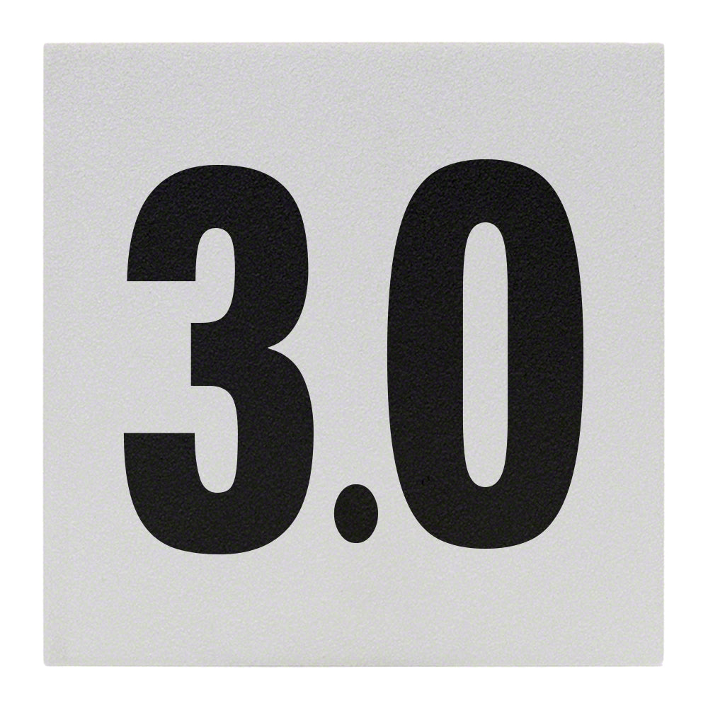 3.0 Ceramic Skid Resistant Tile Depth Marker 6 Inch x 6 Inch with 4 Inch Lettering