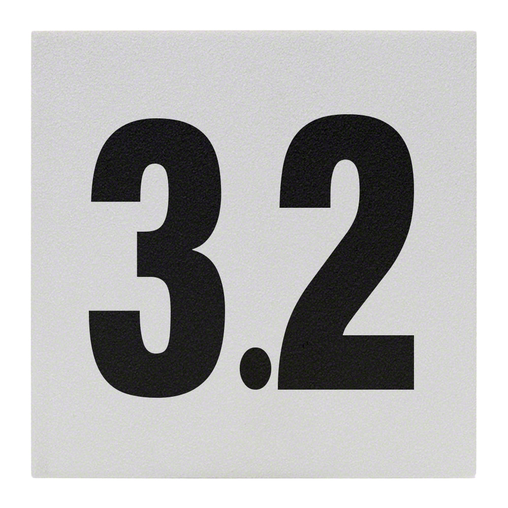 3.2 Ceramic Skid Resistant Tile Depth Marker 6 Inch x 6 Inch with 4 Inch Lettering