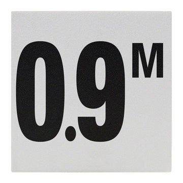 0.9 M Ceramic Skid Resistant Tile Depth Marker 8 Inch x 8 Inch with 6 Inch Lettering