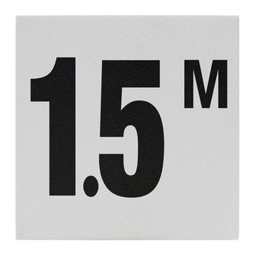 1.5 M Ceramic Skid Resistant Tile Depth Marker 8 Inch x 8 Inch with 6 Inch Lettering