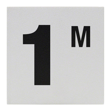 1 M Ceramic Skid Resistant Tile Depth Marker 6 Inch x 6 Inch with 4 Inch Lettering