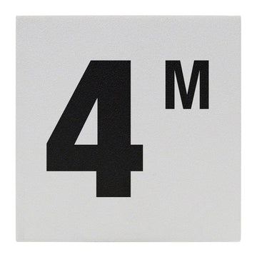 4 M Ceramic Skid Resistant Tile Depth Marker 6 Inch x 6 Inch with 4 Inch Lettering