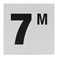7 M Ceramic Skid Resistant Tile Depth Marker 6 Inch x 6 Inch with 4 Inch Lettering