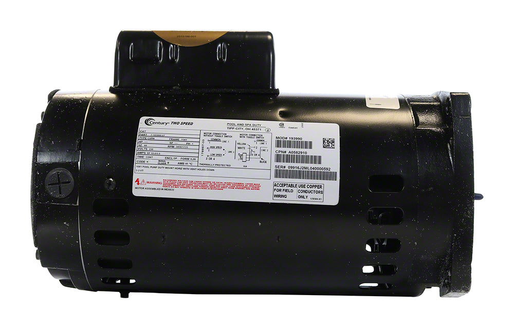2 HP Pump Motor - 2-Speed 230 Volts - Up-Rated - SHPM/PHPF