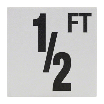 1/2 FT Ceramic Skid Resistant Tile Depth Marker 6 Inch x 6 Inch with 5 Inch Lettering