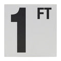 1 FT Ceramic Skid Resistant Tile Depth Marker 6 Inch x 6 Inch with 5 Inch Lettering