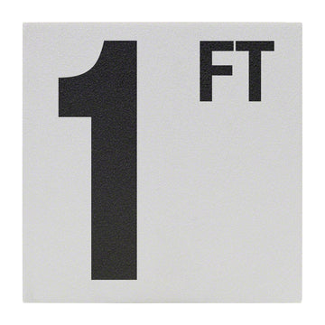 1 FT Ceramic Skid Resistant Tile Depth Marker 6 Inch x 6 Inch with 5 Inch Lettering