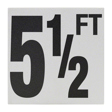 5 1/2 FT Ceramic Skid Resistant Tile Depth Marker 6 Inch x 6 Inch with 5 Inch Lettering