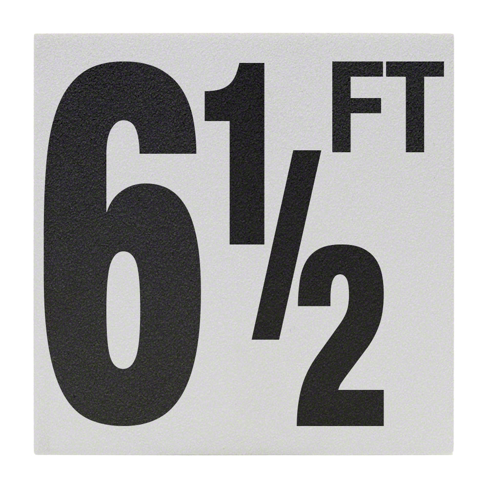 6 1/2 FT Ceramic Skid Resistant Tile Depth Marker 6 Inch x 6 Inch with 5 Inch Lettering