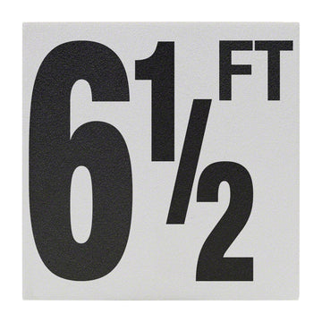 6 1/2 FT Ceramic Skid Resistant Tile Depth Marker 6 Inch x 6 Inch with 5 Inch Lettering