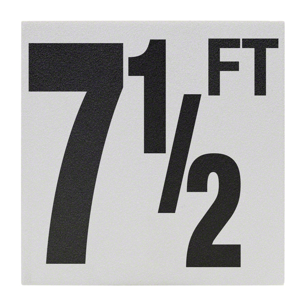 7 1/2 FT Ceramic Skid Resistant Tile Depth Marker 6 Inch x 6 Inch with 5 Inch Lettering