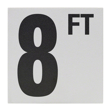 8 FT Ceramic Skid Resistant Tile Depth Marker 6 Inch x 6 Inch with 5 Inch Lettering