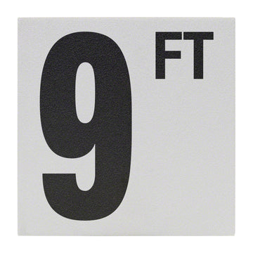 9 FT Ceramic Skid Resistant Tile Depth Marker 6 Inch x 6 Inch with 5 Inch Lettering